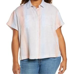 Madewell 100% Linen Beachside Button Down Shirt Size 2X Boxy Breathable Coastal